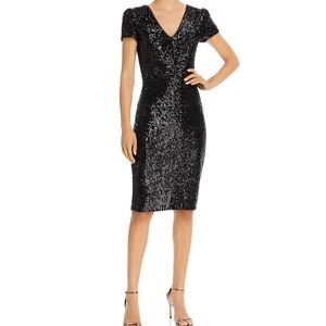 AQUA Short Sleeve Sequined Dress - 100% Exclusive